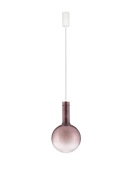 Nova Luce LED Pendelleuchte Nostos dimmbar 6W warmweiss 3000K Braun Gold Weiß Glas Metall Ø25cm 9030543