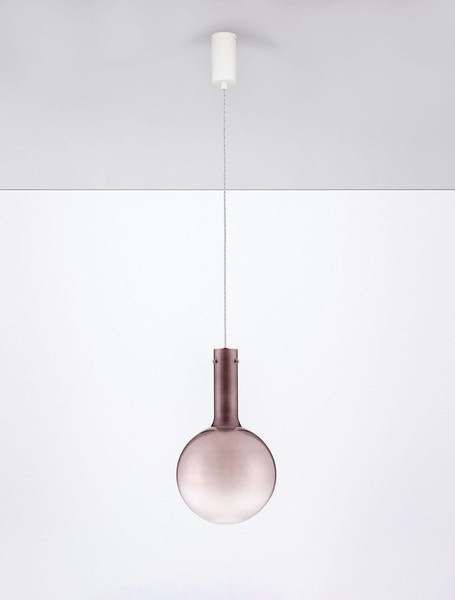 Nova Luce LED Pendelleuchte Nostos dimmbar 6W warmweiss 3000K Braun Gold Weiß Glas Metall Ø25cm 9030543