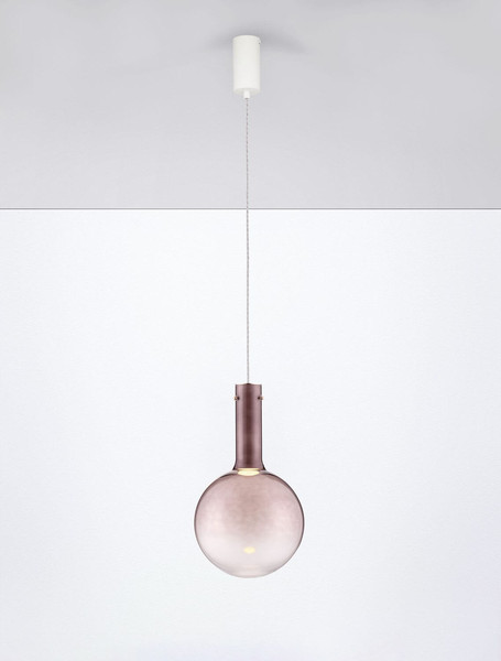 Nova Luce LED Pendelleuchte Nostos dimmbar 6W warmweiss 3000K Braun Gold Weiß Glas Metall Ø25cm 9030543