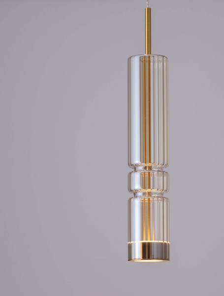 Nova Luce LED Pendelleuchte Bento 7W warmweiss 3000K Cognac Messinggold Glas Metall Ø8cm 9030552
