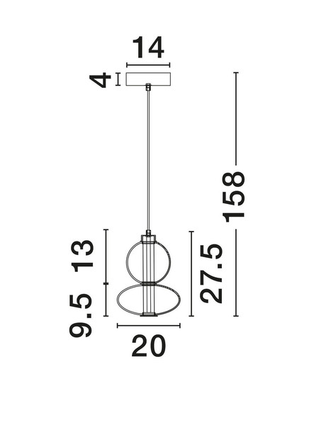 Nova Luce LED Pendelleuchte Bally dimmbar 12W warmweiss 3000K Rauchgrau Schwarz Glas Metall Ø20cm 9030554
