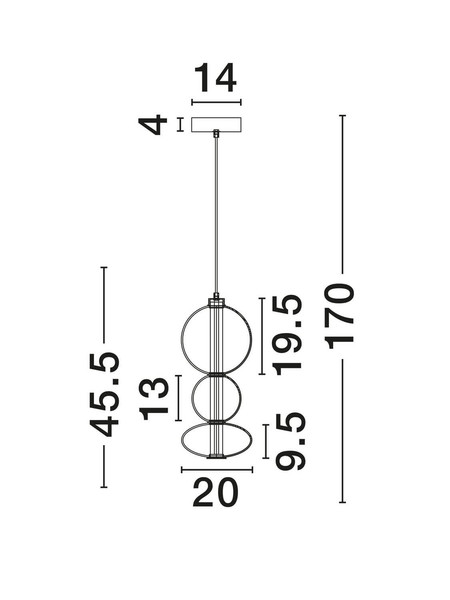 Nova Luce LED Pendelleuchte Bally dimmbar 20W warmweiss 3000K Rauchgrau Schwarz Glas Metall Ø20cm 9030555