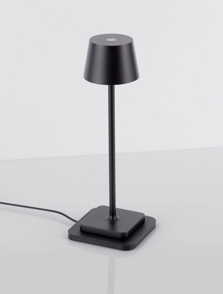 Nova Luce LED Akku-Tischleuchte Deck dimmbar 2W warmweiss 3000K USB IP54 Anthrazit Aluminium Ø8,5cm 9030561