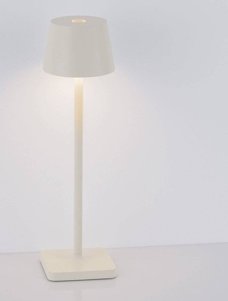Nova Luce LED Akku-Tischleuchte Deck dimmbar 2W warmweiss 3000K USB IP54 Weiß Aluminium Ø8,5cm 9030562
