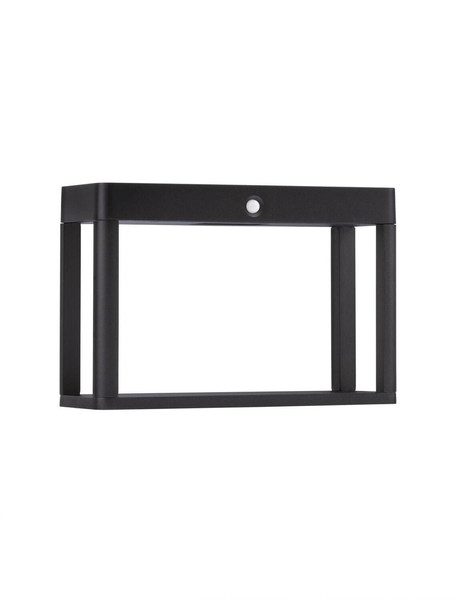 Nova Luce LED Solar-Sockelleuchte Berni 2W warmweiss 3000K Bewegungsmelder IP65 Schwarz Aluminium 15,5cm 9030565