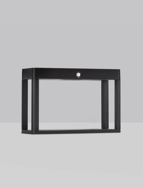 Nova Luce LED Solar-Sockelleuchte Berni 2W warmweiss 3000K Bewegungsmelder IP65 Schwarz Aluminium 15,5cm 9030565