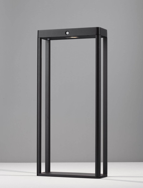 Nova Luce LED Solar-Wegeleuchte Berni 2W warmweiss 3000K Bewegungsmelder IP65 Schwarz Aluminium 50cm 9030566
