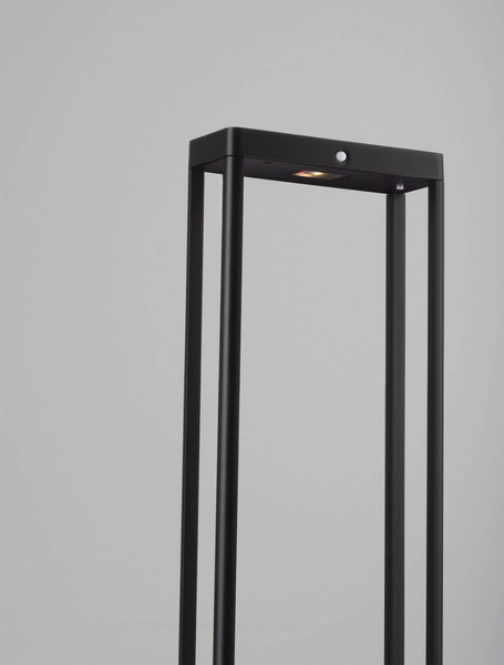 Nova Luce LED Solar-Wegeleuchte Berni 2W warmweiss 3000K Bewegungsmelder IP65 Schwarz Aluminium 70cm 9030567