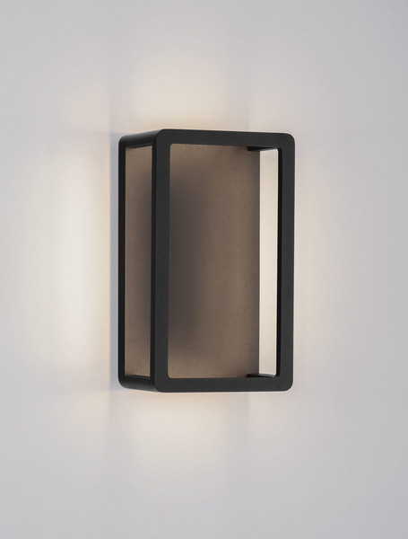 Nova Luce LED Außen-Wandleuchte Akmi 9W warmweiss 3000K IP65 Schwarz Aluminium 26x15cm 9030570