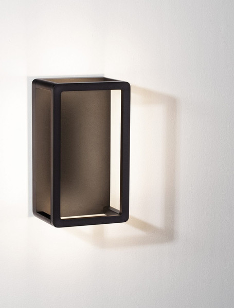 Nova Luce LED Außen-Wandleuchte Akmi 9W warmweiss 3000K IP65 Schwarz Aluminium 26x15cm 9030570