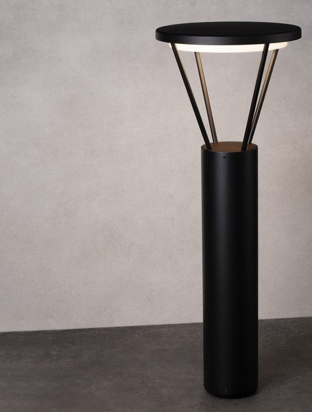 Nova Luce Aufstellpfosten für Sockelleuchte Virtus Schwarz Aluminium 55cm 9030574
