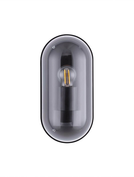 Nova Luce Außen-Wandleuchte Amel E27 IP65 salzwasserfest Schwarz Aluminium 25,5x12,5cm 9030577
