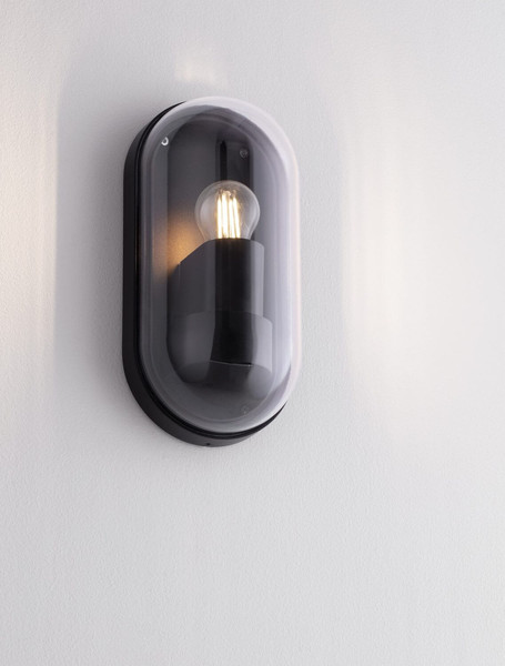 Nova Luce Außen-Wandleuchte Amel E27 IP65 salzwasserfest Schwarz Aluminium 25,5x12,5cm 9030577