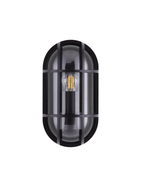 Nova Luce Außen-Wandleuchte Amel E27 IP65 salzwasserfest Schwarz Aluminium 27x14cm 9030578