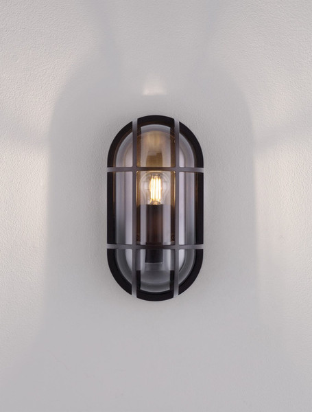 Nova Luce Außen-Wandleuchte Amel E27 IP65 salzwasserfest Schwarz Aluminium 27x14cm 9030578