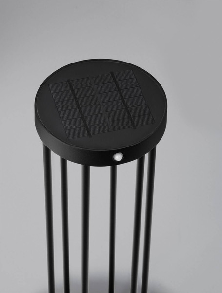 Nova Luce LED Solar-Wegeleuchte Aigo 2W warmweiss 3000K Bewegungsmelder IP65 salzwasserfest Schwarz Aluminium 50cm 9030582