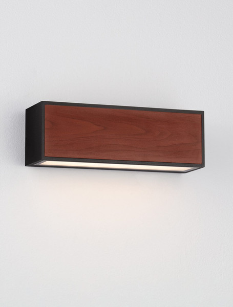 Nova Luce LED Solar-Wandleuchte Brown 2W warmweiss 3000K Bewegungsmelder IP65 salzwasserfest Schwarz Holz Aluminium 24x24cm 9030583