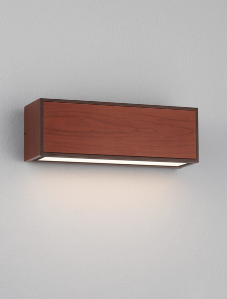Nova Luce LED Solar-Wandleuchte Brown 2W warmweiss 3000K Bewegungsmelder IP65 salzwasserfest Cortenstahl Holz Aluminium 24x24cm 9030584