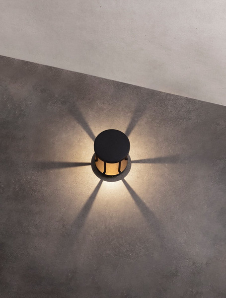 Nova Luce LED Sockelleuchte Nereus 8W warmweiss 3000K IP65 Schwarz Aluminium 20cm 9030586