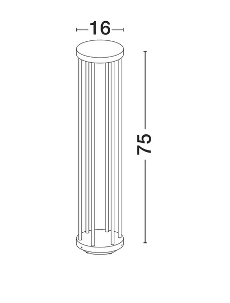 Nova Luce LED Wegeleuchte Nereus 8W warmweiss 3000K IP65 Schwarz Aluminium 75cm 9030588