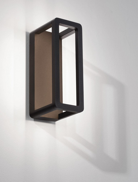 Nova Luce LED Außen-Wandleuchte Cosmic 9W warmweiss 3000K IP65 Schwarz Aluminium 23x12,5cm 9030592