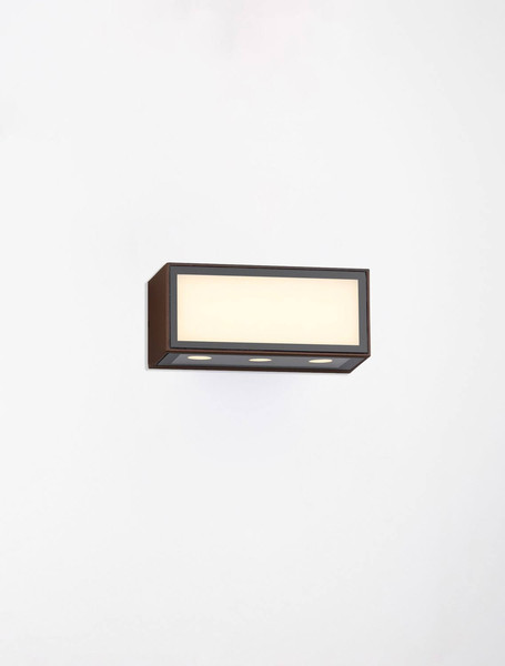 Nova Luce LED Außen-Wandleuchte Inga 11W warmweiss 3000K IP65 salzwasserfest Cortenstahl Aluminium 15x7cm 9030594