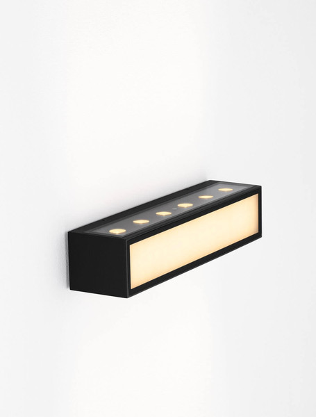 Nova Luce LED Außen-Wandleuchte Inga 18W warmweiss 3000K IP65 salzwasserfest Schwarz Aluminium 30x7cm 9030595