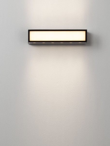 Nova Luce LED Außen-Wandleuchte Inga 18W warmweiss 3000K IP65 salzwasserfest Schwarz Aluminium 30x7cm 9030595