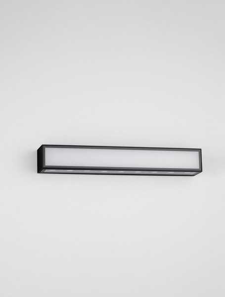 Nova Luce LED Außen-Wandleuchte Inga 31W warmweiss 3000K IP65 salzwasserfest Schwarz Aluminium 45x7cm 9030596