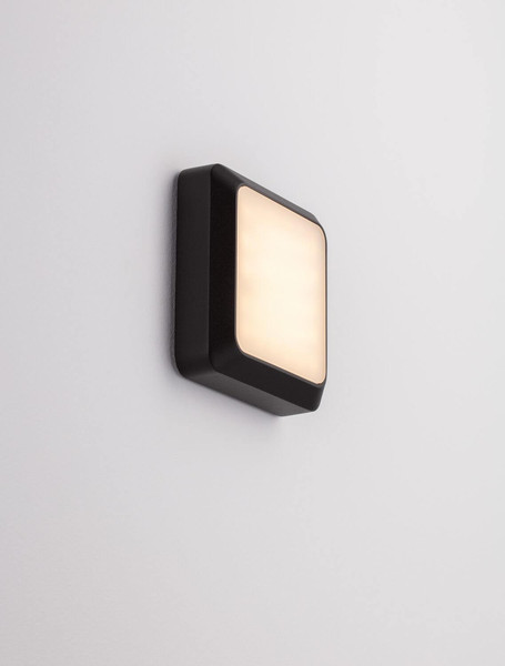 Nova Luce LED Außen-Wandleuchte Appia 5W warmweiss 3000K IP54 Schwarz Aluminium 12,5x12,5cm 9030597