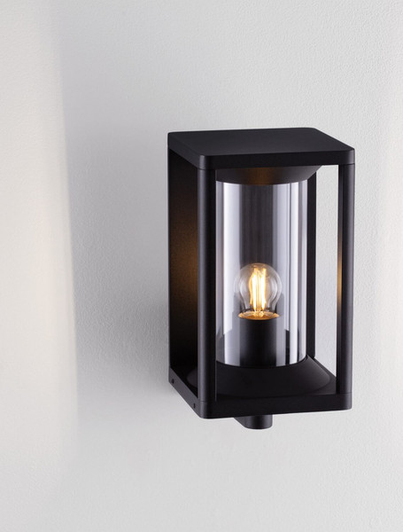 Nova Luce Außen-Wandleuchte Pacific E27 IP65 Schwarz Aluminium 28x21cm 9030602