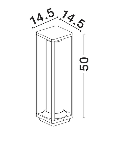 Nova Luce Wegeleuchte Pacific E27 IP65 Schwarz Aluminium 50cm 9030603