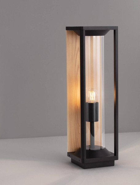 Nova Luce Wegeleuchte Pacific E27 IP65 Schwarz Holz Aluminium 50cm 9030604