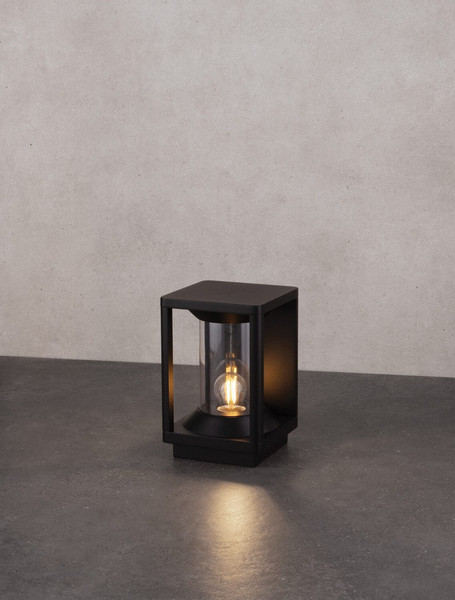 Nova Luce Sockelleuchte Pacific E27 IP65 Schwarz Aluminium 22cm 9030606