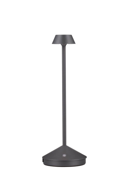 Nova Luce Standfuß für Akku-Tischleuchte Lumo dimmbar USB IP54 Dunkelgrau Aluminium Ø12cm 9030620
