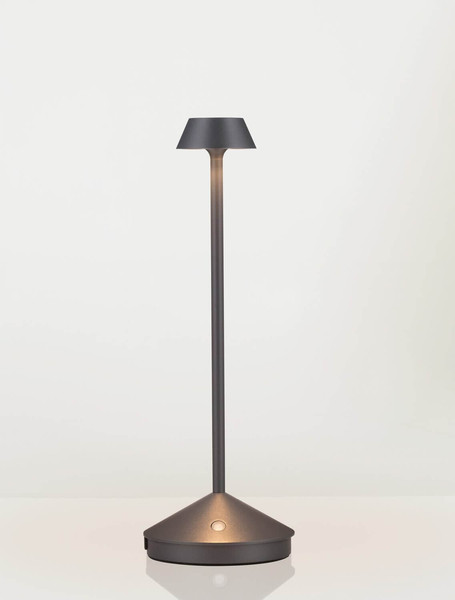 Nova Luce Standfuß für Akku-Tischleuchte Lumo dimmbar USB IP54 Dunkelgrau Aluminium Ø12cm 9030620