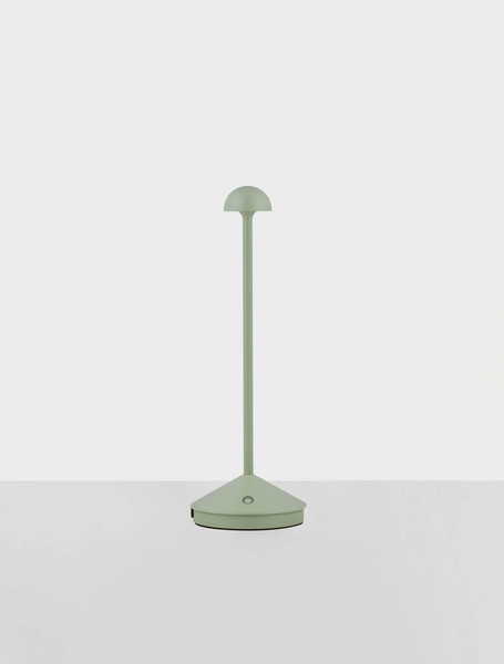 Nova Luce Standfuß für Akku-Tischleuchte Lumo dimmbar USB IP54 Olivgrün Aluminium Ø12cm 9030621