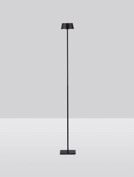 Nova Luce LED Akku-Stehleuchte Persea dimmbar 2W warmweiss 3000K USB IP54 salzwasserfest Schwarz Aluminium 115cm 9030625