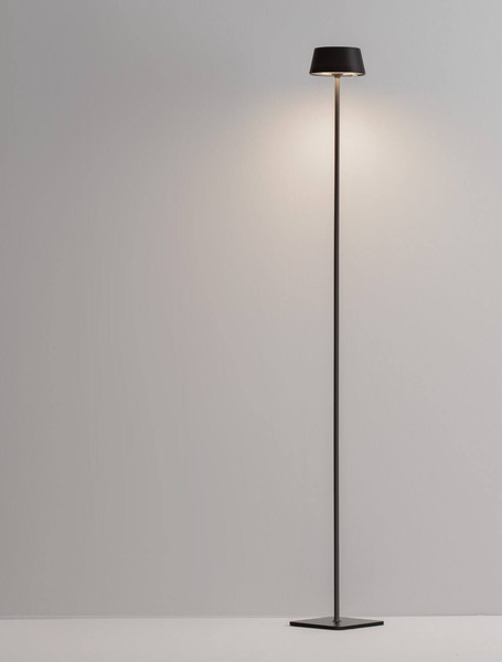 Nova Luce LED Akku-Stehleuchte Persea dimmbar 2W warmweiss 3000K USB IP54 salzwasserfest Schwarz Aluminium 115cm 9030625