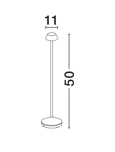 Nova Luce LED Akku-Stehleuchte Persea dimmbar 2W warmweiss 3000K USB IP54 salzwasserfest Schwarz Aluminium 115cm 9030625