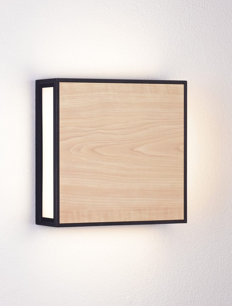 Nova Luce LED Außen-Wandleuchte Astral 16W warmweiss 3000K IP65 salzwasserfest Schwarz Holz Aluminium 22x22cm 9030631