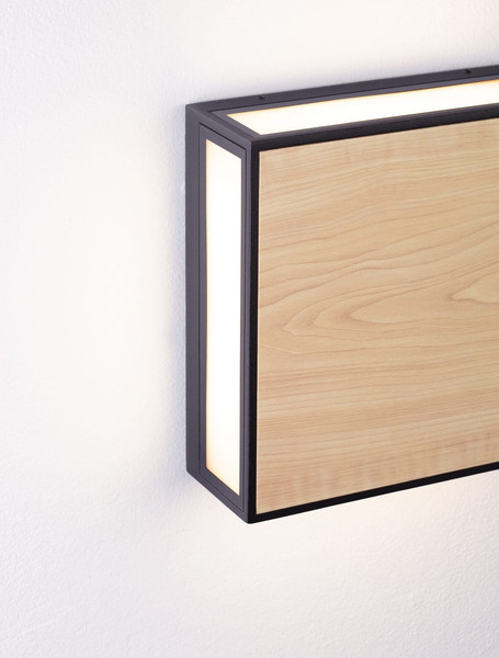 Nova Luce LED Außen-Wandleuchte Astral 16W warmweiss 3000K IP65 salzwasserfest Schwarz Holz Aluminium 22x22cm 9030631