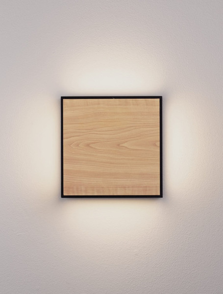 Nova Luce LED Außen-Wandleuchte Astral 16W warmweiss 3000K IP65 salzwasserfest Schwarz Holz Aluminium 22x22cm 9030631