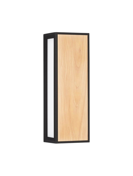 Nova Luce LED Außen-Wandleuchte Astral 10W warmweiss 3000K IP65 salzwasserfest Schwarz Holz Aluminium 26x9cm 9030633