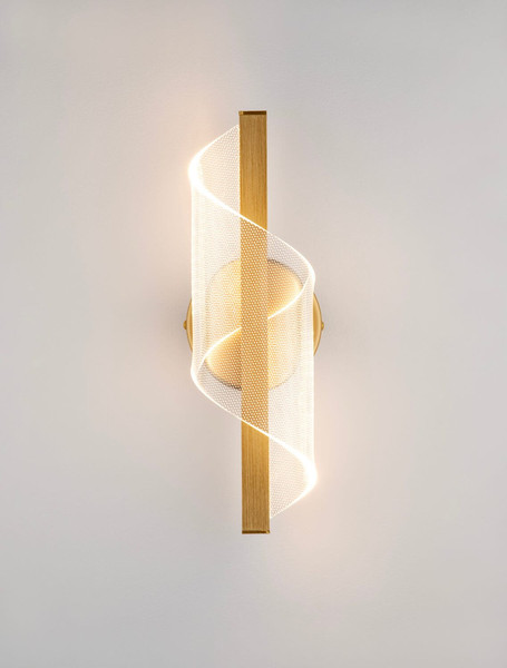 Nova Luce LED Wandleuchte Valentin 9W warmweiss 3000K Messinggold Aluminium 33x13cm 9030634