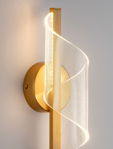 Nova Luce LED Wandleuchte Valentin 9W warmweiss 3000K Messinggold Aluminium 33x13cm 9030634