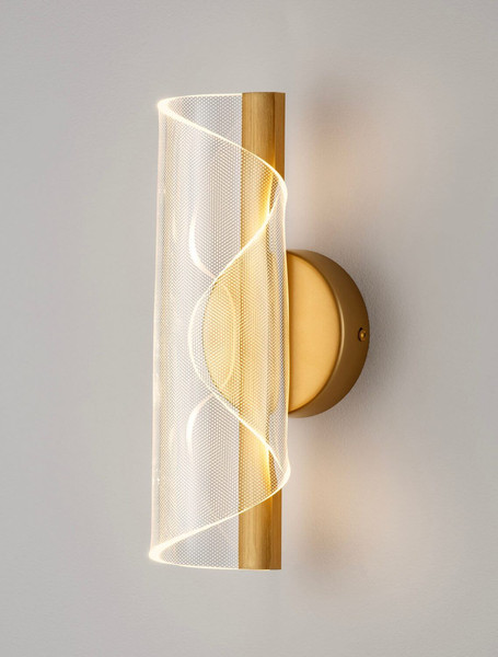 Nova Luce LED Wandleuchte Valentin 9W warmweiss 3000K Messinggold Aluminium 31x13cm 9030635