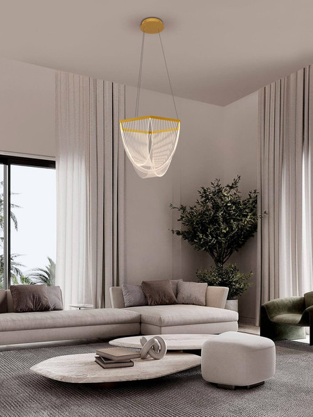 Nova Luce LED Pendelleuchte Valentin dimmbar 35W warmweiss 3000K Gold Aluminium Ø52cm 9030636