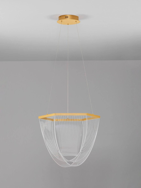 Nova Luce LED Pendelleuchte Valentin dimmbar 35W warmweiss 3000K Gold Aluminium Ø52cm 9030636