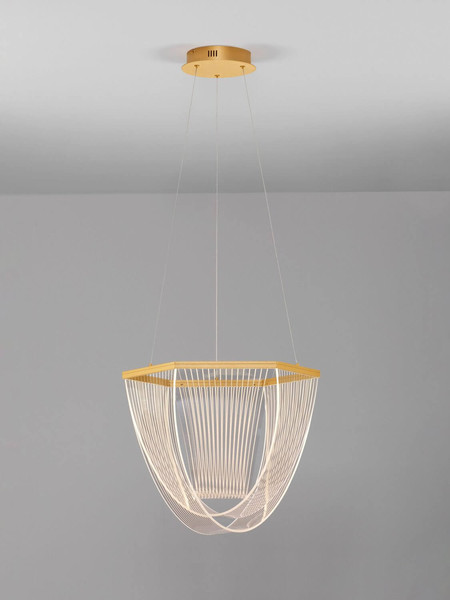 Nova Luce LED Pendelleuchte Valentin dimmbar 35W warmweiss 3000K Gold Aluminium Ø52cm 9030636